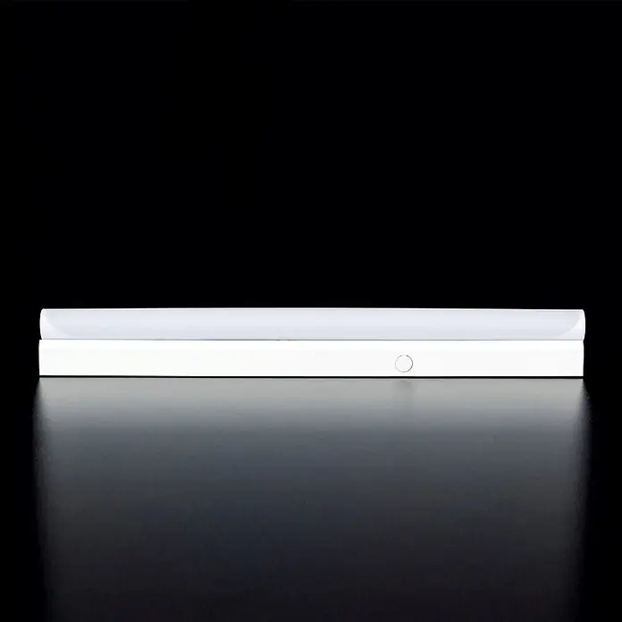 Orion Leuchten LED-Lampe - S14s, Nicht Dimmbar, Warmweiß, 750 lm, 8 W - Weiße LED-Lichtleiste mit integriertem runden Knopf.
