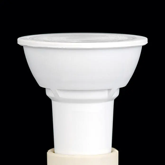 Orion Leuchten LED-Lampe - GU10, Nicht Dimmbar, Warmweiß, 370 lm, 5 W - Weiße LED-Spotlampe mit einer mattierten, gemusterten Streuscheibe.