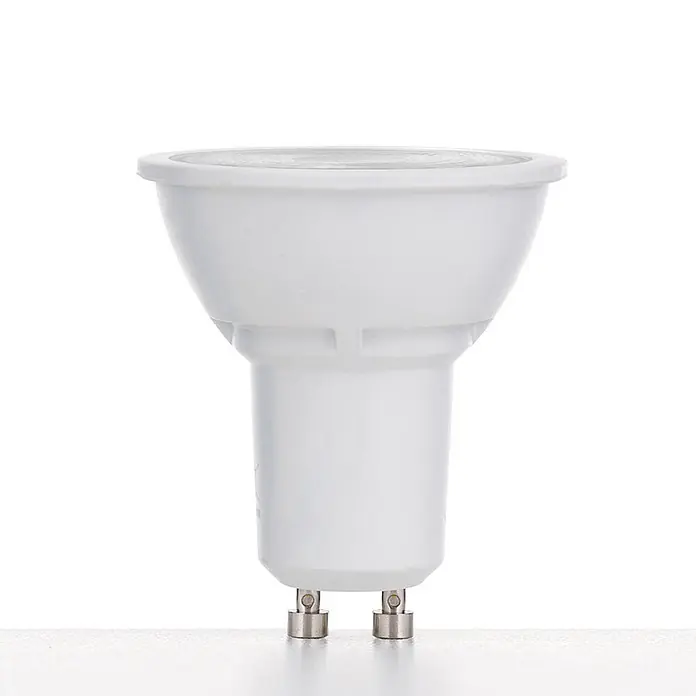 Orion Leuchten LED-Lampe - GU10, Nicht Dimmbar, Warmweiß, 370 lm, 5 W - Weiße GU10 LED-Lampe mit zwei Metallstiften am Sockel.