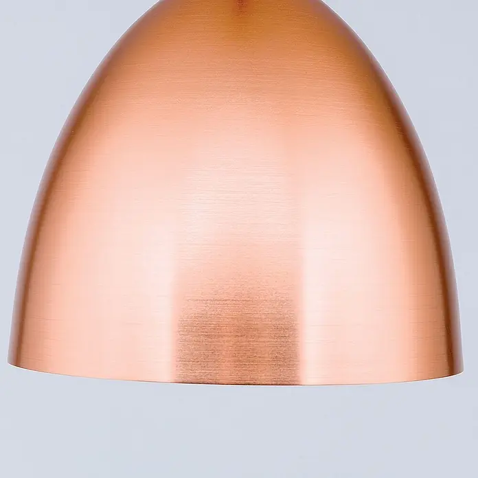 Orion Leuchten Pendelleuchte - L x B x H: 40 x 40 x 30 cm, E27 - Kuppelförmiges Leuchtenbauteil aus gebürstetem Kupfer.