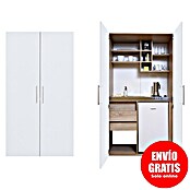 Respekta Cocina en armario Peter (Ancho: 104 cm, Blanco y roble, Placa de cocina doble y microondas) | BAUHAUS