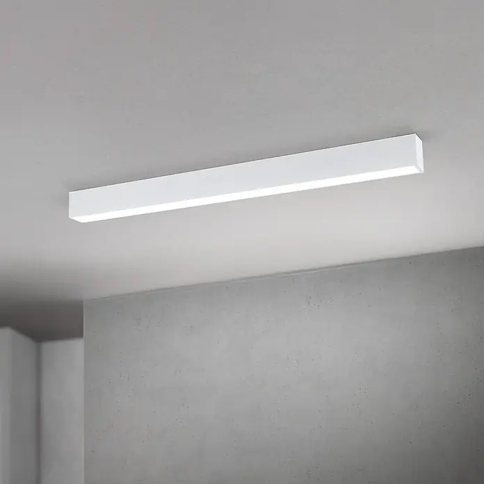 Orion Leuchten Pendelleuchte - L x B x H: 113 x 6,5 x 8,8 cm, Sonstige - Weiße rechteckige LED-Deckenleuchte, aufgesetzt, sorgt für helle Beleuchtung.