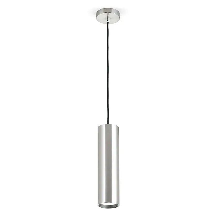 Orion Leuchten Pendelleuchte - L x B x H: 8 x 8 x 30 cm, GU10 - Gebürstete Edelstahl-Zylinder-Pendelleuchte.