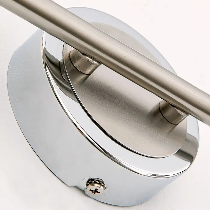 Orion Leuchten Deckenstrahler - L x B x H: 35 x 10 x 16 cm, GU10 - Verchromter Wandhalterungssockel mit gebürstetem zylindrischem Metallarm.
