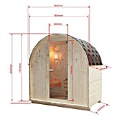 Sanotechnik Finska sauna ISLAND L  (Električna pećnica, D x Š x V: 189 x 120 x 200 cm) | BAUHAUS