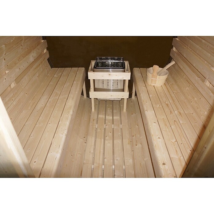 Sanotechnik Sauna u obliku bačve NYBORG L  (Električna pećnica, Drvo, D x Š x V: 194,2 x 244,9 x 194,9 cm) | BAUHAUS