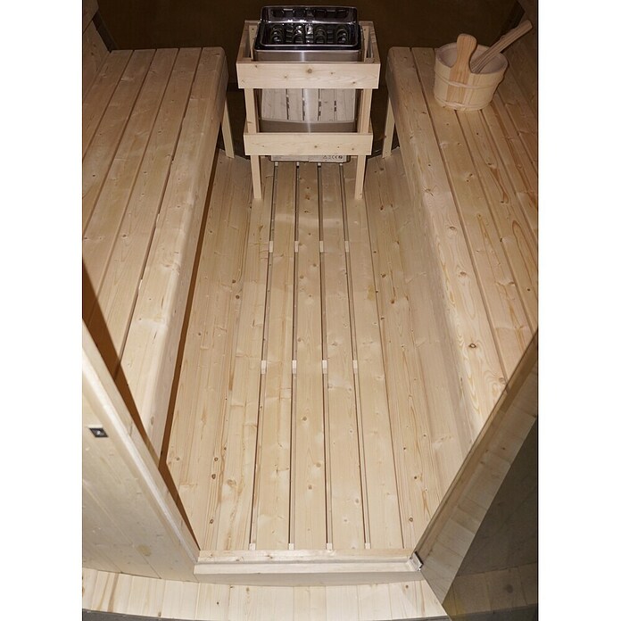 Sanotechnik Sauna u obliku bačve NYBORG L  (Električna pećnica, Drvo, D x Š x V: 194,2 x 244,9 x 194,9 cm) | BAUHAUS