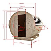 Sanotechnik Sauna u obliku bačve NYBORG L  (Električna pećnica, Drvo, D x Š x V: 194,2 x 244,9 x 194,9 cm) | BAUHAUS