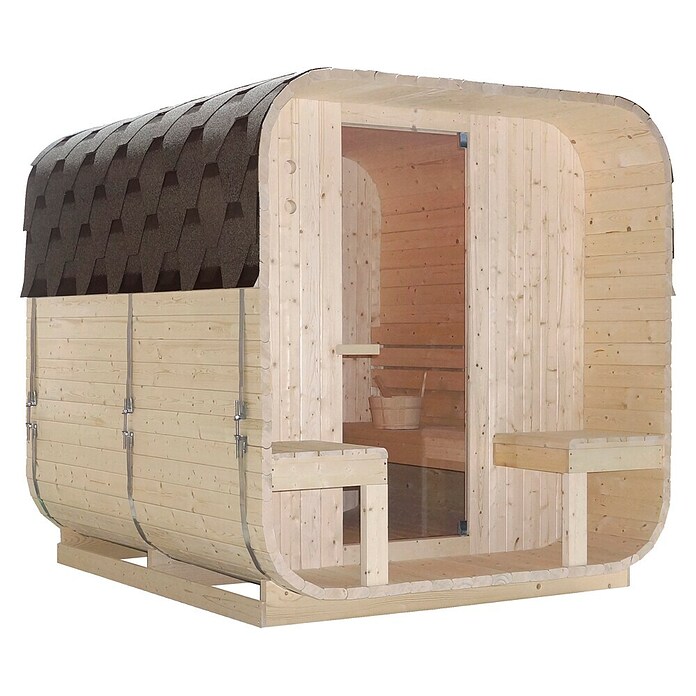 Sanotechnik Finska savna Göteborg  (Električna peč, Do x Š x V: 188,2 x 220 x 194 cm) | 4146 - Element-Saunen | DCGA - Fertigsauna | DCG - Sauna Wellness | DC - Sanitärinstallation | D - Sanitär | BAUHAUS