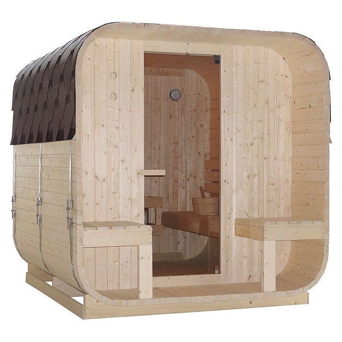 Sanotechnik Finska savna Göteborg  (Električna peč, Do x Š x V: 188,2 x 220 x 194 cm) | 4146 - Element-Saunen | DCGA - Fertigsauna | DCG - Sauna Wellness | DC - Sanitärinstallation | D - Sanitär | BAUHAUS