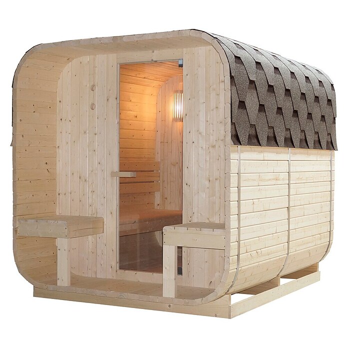 Sanotechnik Finska savna Göteborg  (Električna peč, Do x Š x V: 188,2 x 220 x 194 cm) | 4146 - Element-Saunen | DCGA - Fertigsauna | DCG - Sauna Wellness | DC - Sanitärinstallation | D - Sanitär | BAUHAUS