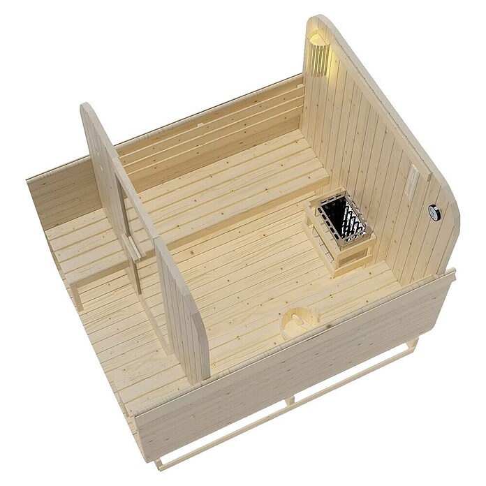 Sanotechnik Finska savna Göteborg  (Električna peč, Do x Š x V: 188,2 x 220 x 194 cm) | 4146 - Element-Saunen | DCGA - Fertigsauna | DCG - Sauna Wellness | DC - Sanitärinstallation | D - Sanitär | BAUHAUS