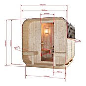 Sanotechnik Finska savna Göteborg  (Električna peč, Do x Š x V: 188,2 x 220 x 194 cm) | 4146 - Element-Saunen | DCGA - Fertigsauna | DCG - Sauna Wellness | DC - Sanitärinstallation | D - Sanitär | BAUHAUS
