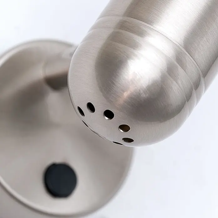 Orion Leuchten Deckenstrahler - L x B x H: 18 x 7,5 x 23 cm, E27 - Gewürzstreuer aus gebürstetem Edelstahl mit perforierter Oberseite.