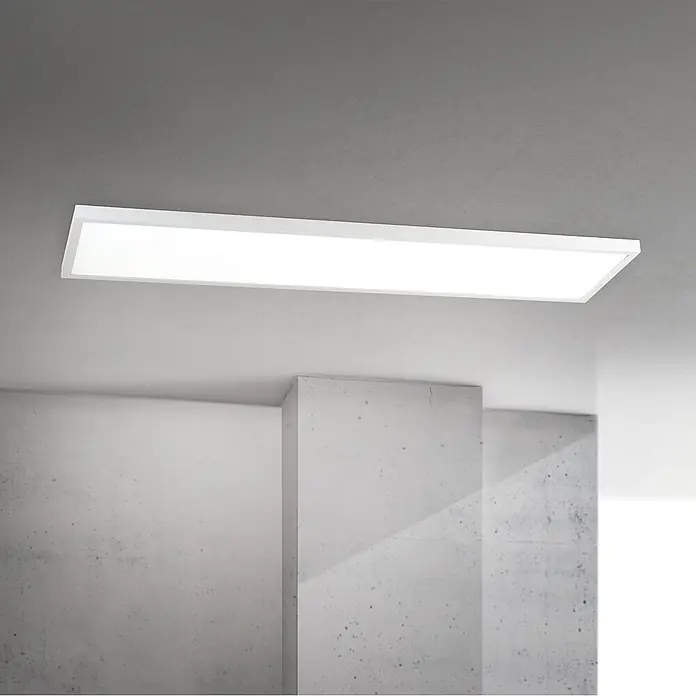 Orion Leuchten Deckenleuchte - L x B x H: 115 x 30 x 2,9 cm - Weißes rechteckiges LED-Deckenpanel, bündig montiert.
