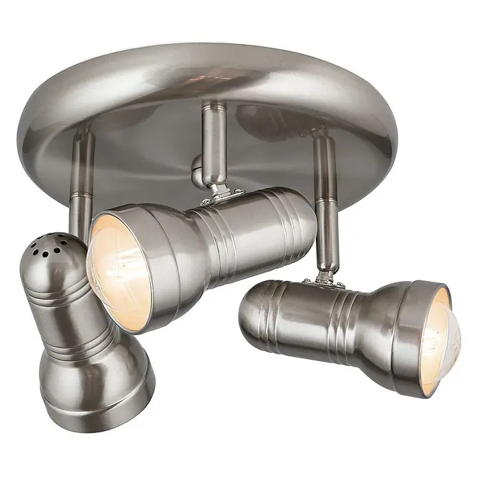 Orion Leuchten Deckenstrahler - L x B x H: 25 x 25 x 23 cm, E27 - Gebürstete Metall-Deckenleuchte mit drei verstellbaren Strahlern, ideal für gerichtetes Licht.