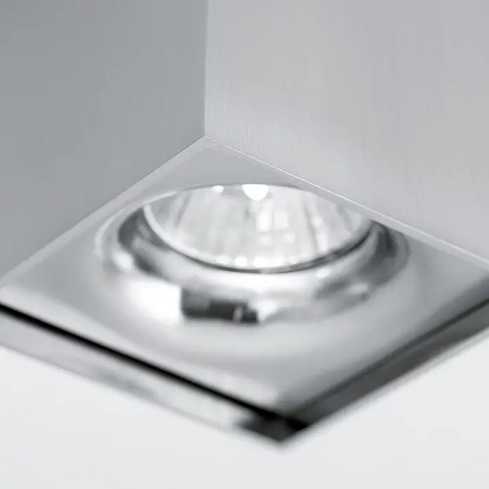 Orion Leuchten Deckenstrahler - L x B x H: 8,3 x 8,3 x 10,5 cm, GU10 - Quadratischer Einbaustrahler aus gebürstetem Metall, nach unten leuchtend.
