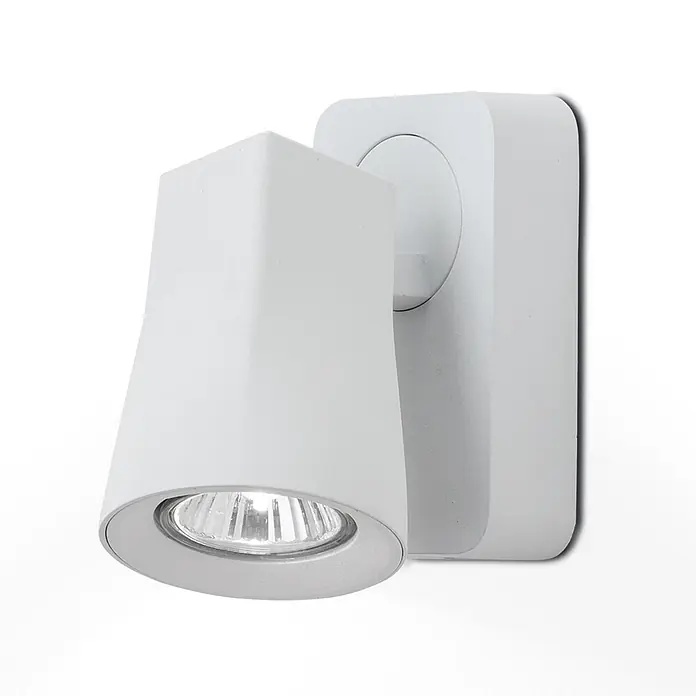 Orion Leuchten Deckenstrahler - L x B x H: 13 x 8 x 12 cm, GU10 - Weißer wandmontierter Strahler mit sichtbarer Glühbirne.