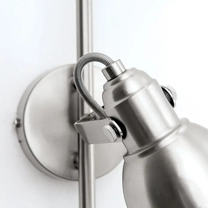 Orion Leuchten Deckenstrahler - L x B x H: 48,5 x 9 x 17 cm, GU10 - Verstellbarer Strahler aus gebürstetem Metall mit flexiblem Arm und runder Basis.