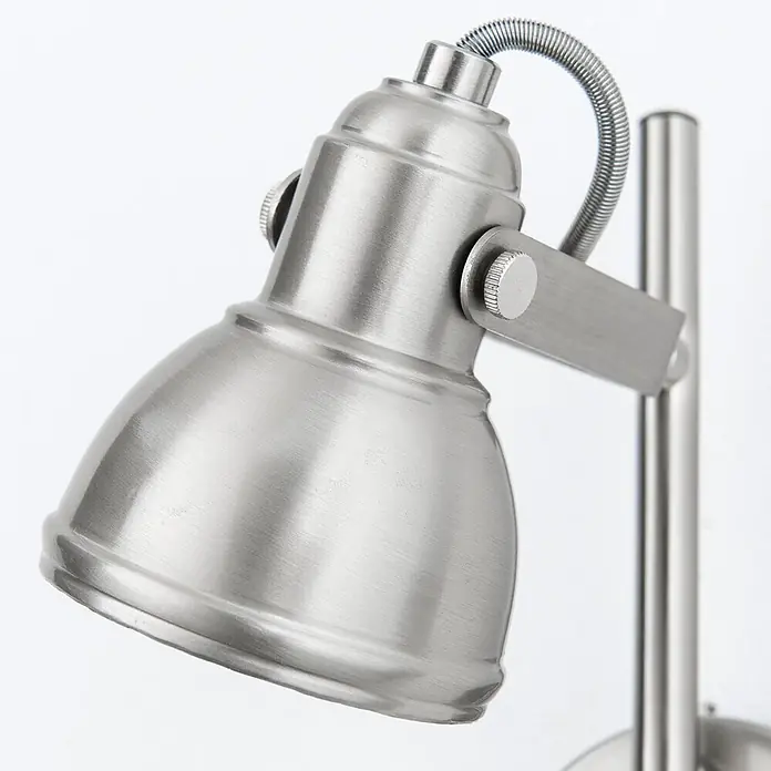 Orion Leuchten Deckenstrahler - L x B x H: 48,5 x 9 x 17 cm, GU10 - Verstellbarer Lampenkopf aus gebürstetem silberfarbenem Metall mit flexiblem Kabelrohr.