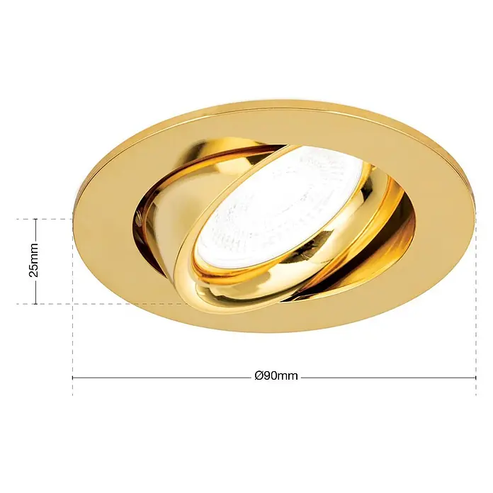 Orion Leuchten Einbauleuchte -  - Polierter goldener, schwenkbarer Einbaustrahler mit hellem Licht.