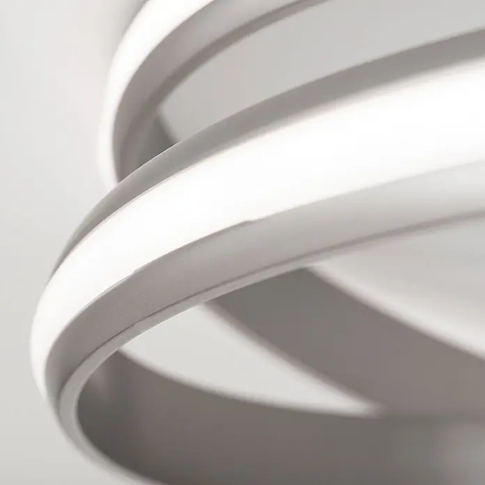 Orion Leuchten LED-Deckenleuchte - L x B x H: 58 x 58 x 12 cm - Moderne LED-Leuchte mit mehreren ineinander verschlungenen grauen Ringen, die helles weißes Licht abgeben.