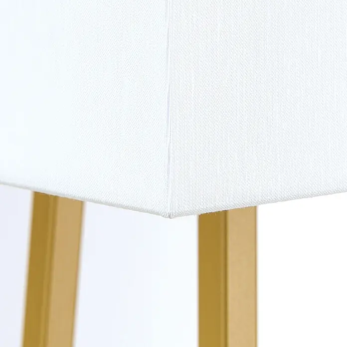 Orion Leuchten Stehleuchte - 40 W, Höhe: 175 cm, E27 - Weiße Stoff-Lampenschirmkante mit goldenem Ständer.