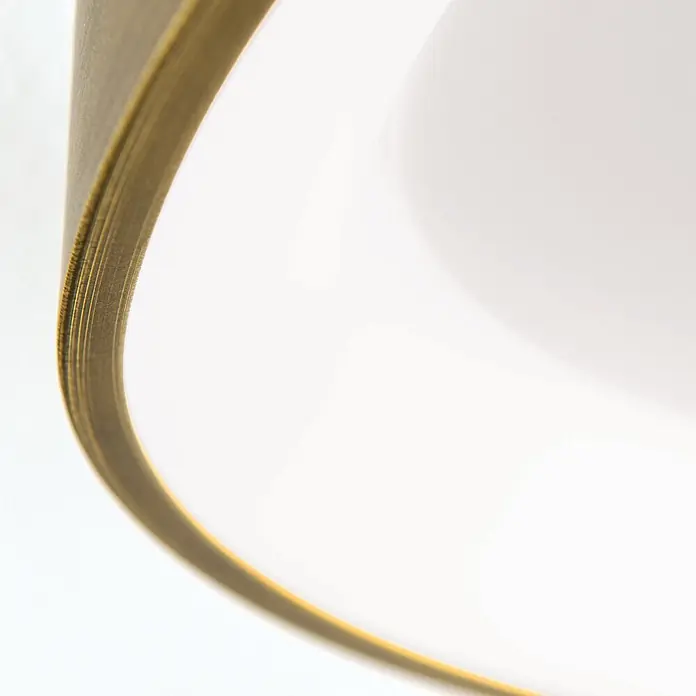 Orion Leuchten LED-Deckenleuchte - L x B x H: 45 x 45 x 6 cm - Gekrümmter Stapel goldbrauner Blätter.