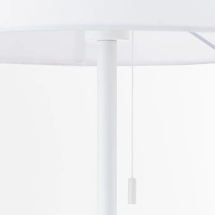 Orion Leuchten Stehleuchte - 40 W, Höhe: 157 cm, E27 - Weiße Lampe mit weißem Zugschalter und weißem Schirm.