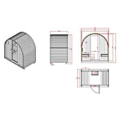 Sanotechnik Finska savna Island L  (Električna peč, Do x Š x V: 189 x 120 x 200 cm) | 4146 - Element-Saunen | DCGA - Fertigsauna | DCG - Sauna Wellness | DC - Sanitärinstallation | D - Sanitär | BAUHAUS
