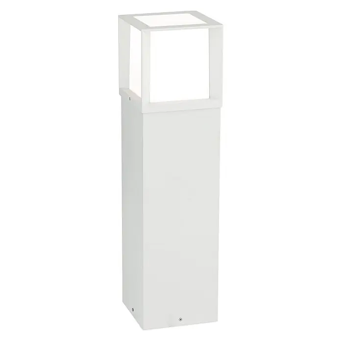 Orion Leuchten Außensockelleuchte - 16 x 16 x 60 cm, Ohne Leuchtmittel - Weiße, quadratische LED-Außenstandleuchte.