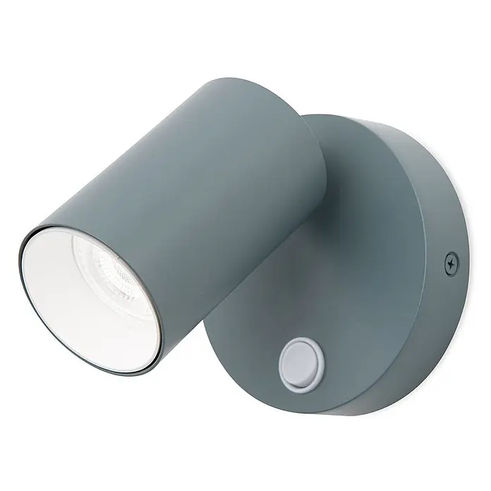 Orion Leuchten Wandstrahler - L x B x H: 9 x 13,5 x 2,5 cm, GU10 - Salbeigrüner Wandstrahler mit verstellbarem Zylinderkopf und rundem Sockel mit integriertem Schalter.