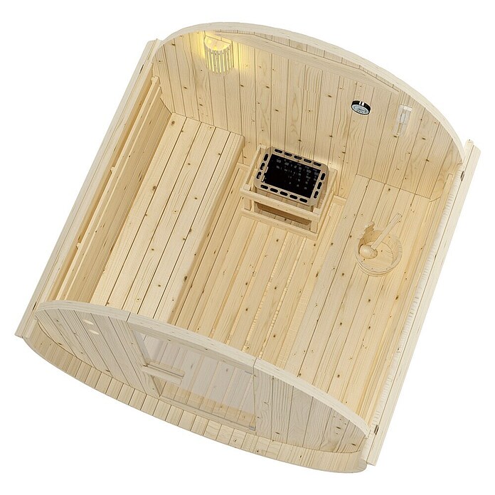 Fasssauna Tromsö L (Holz, Fichte, L x B x H: 189 x 180 x 191,5 cm) | BAUHAUS
