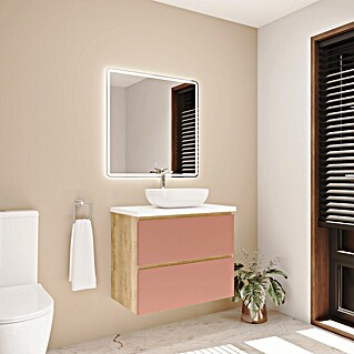 Mueble de lavabo Isa (L x An x Al: 44,6 x 80 x 54,5 cm, Rose, Número de cajones: 2 ud.)