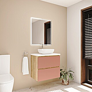Mueble de lavabo Isa (L x An x Al: 44,6 x 70 x 54,5 cm, Rose, Número de cajones: 2 ud.)