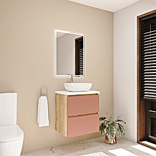 Mueble de lavabo Isa (L x An x Al: 44,6 x 60 x 54,5 cm, Rose, Número de cajones: 2 ud.)