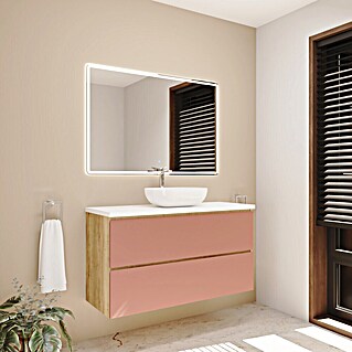 Mueble de lavabo Isa (L x An x Al: 44,6 x 120 x 54,5 cm, Rose, Número de cajones: 2 ud.)