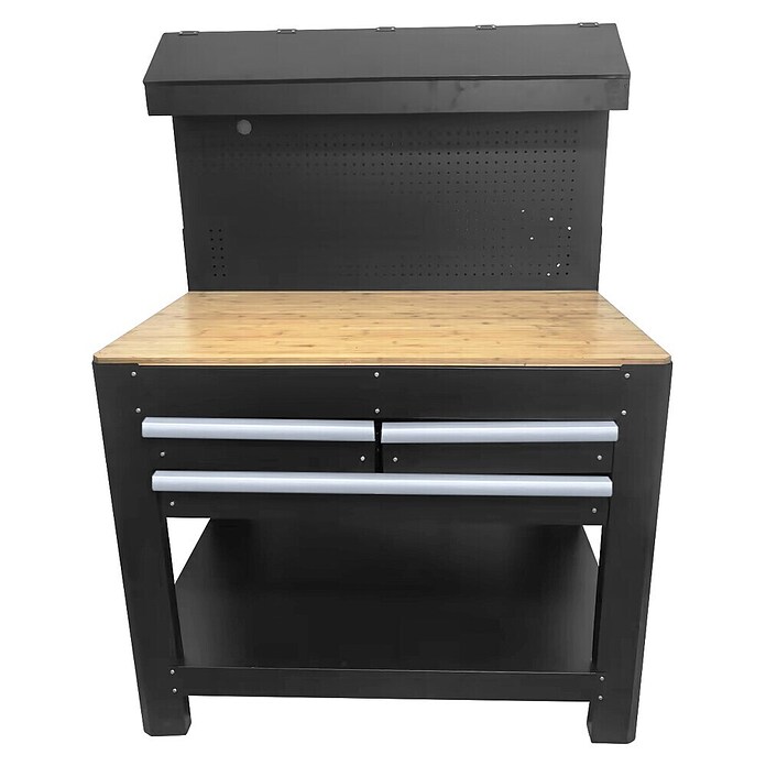 Wisent Banco de trabajo (L x An: 114 x 61 cm, Altura de trabajo: 160 cm, Carga soportada: 150 kg, Negro) | BAUHAUS
