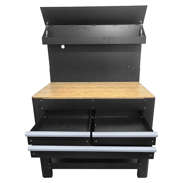 Wisent Banco de trabajo (L x An: 114 x 61 cm, Altura de trabajo: 160 cm, Carga soportada: 150 kg, Negro) | BAUHAUS