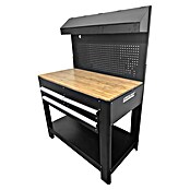 Wisent Banco de trabajo (L x An: 114 x 61 cm, Altura de trabajo: 160 cm, Carga soportada: 150 kg, Negro) | BAUHAUS
