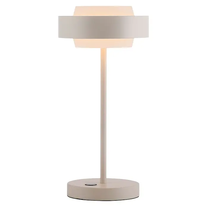 Just Light Akku-Tischleuchte Elmo - Warmweiß, IP20 - Hellbeige minimalistische Tischleuchte mit warmem Licht.
