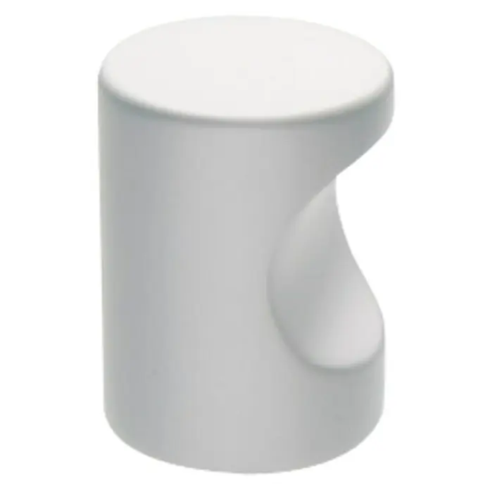 Nesu Pomo para muebles 862214 - Ø x Al: 20 x 25 mm, Aluminio - Este moderno tirador blanco para muebles cuenta con un diseño de tirador para los dedos, un detalle funcional y elegante.