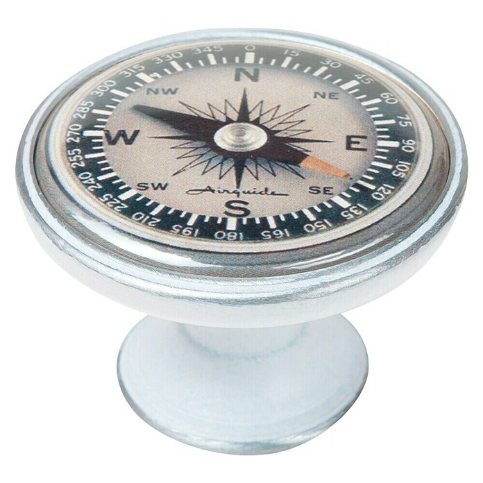 Nesu Pomo para muebles Compás blanco (Ø x Al: 37 x 26 mm, Metal)