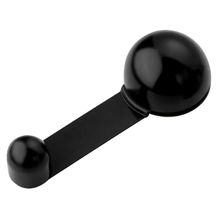 Inofix Tope de puerta retenedor 2035 - Plástico, Negro, 1 ud. - Cuchara dosificadora negra con dos bolas y una barra plana en medio. Ideal para medir café o proteína en polvo.