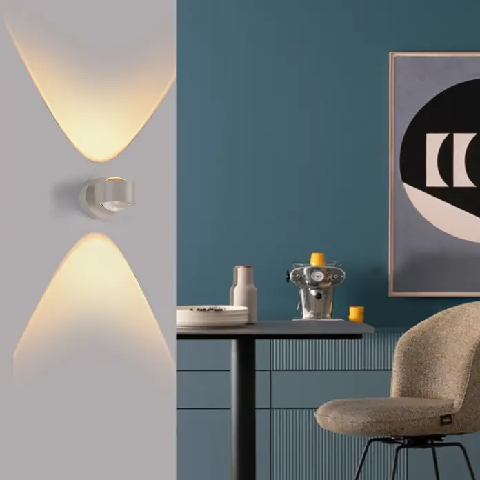 Just Light LED-Wandleuchte Chia -  - Weiße Wandleuchte, strahlt Licht nach oben und unten in einem modernen Raumambiente.