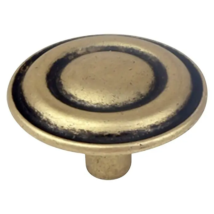 Nesu Pomo para muebles 211318 - Ø x Al: 33 x 20 mm, Acero - Este tirador redondo de armario con aspecto de bronce y detalles oscuros es un detalle elegante para armarios y cajones.