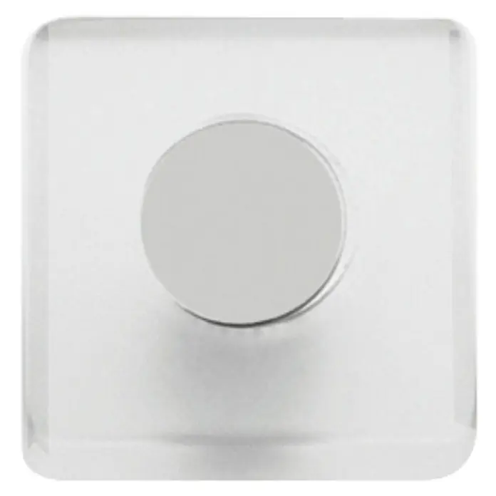 Nesu Tirador para muebles 621HI - L x An x Al: 3 x 2,6 x 1,2 cm, Plástico, Transparente - Gancho adhesivo cuadrado transparente con superficie adhesiva redonda gris para un montaje fácil sin taladrar.