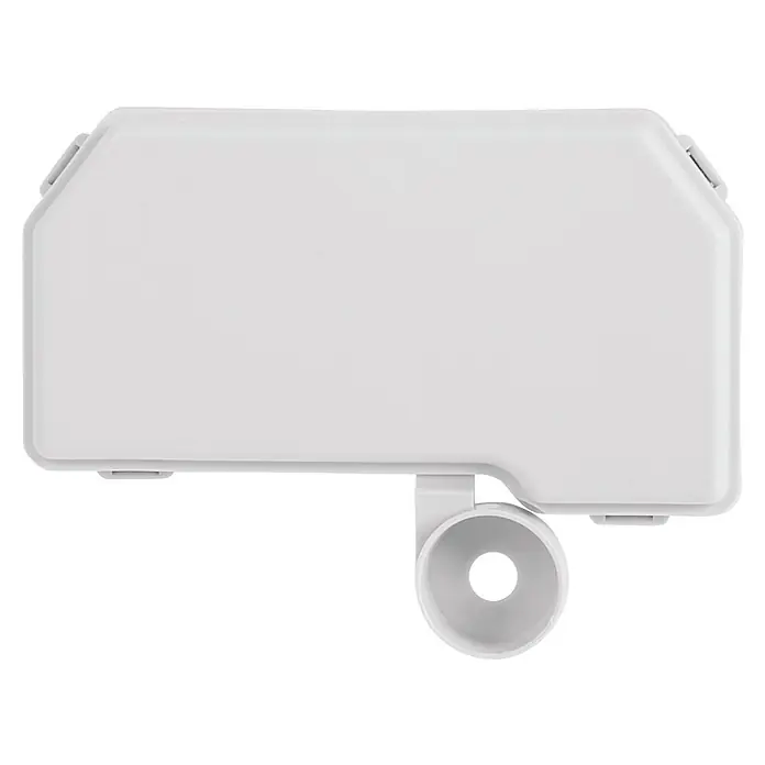 Homematic IP Phasenabschnittdimmer-Einsatz HmIP-FDT - 41 x 54 x 33 mm, Unterputz, 230 V - Nahaufnahme eines weißen Sanitärprodukts mit einem kreisförmigen Auslass. Ideal für Badezimmer und Sanitärinstallationen.