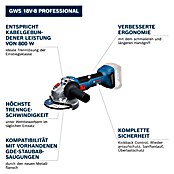 Bosch Professional AMPShare 18V Akku-Winkelschleifer GWS 18V-8 Pro Solo (18 V, Ohne Akku, Durchmesser Scheibe: 125 mm) | BAUHAUS