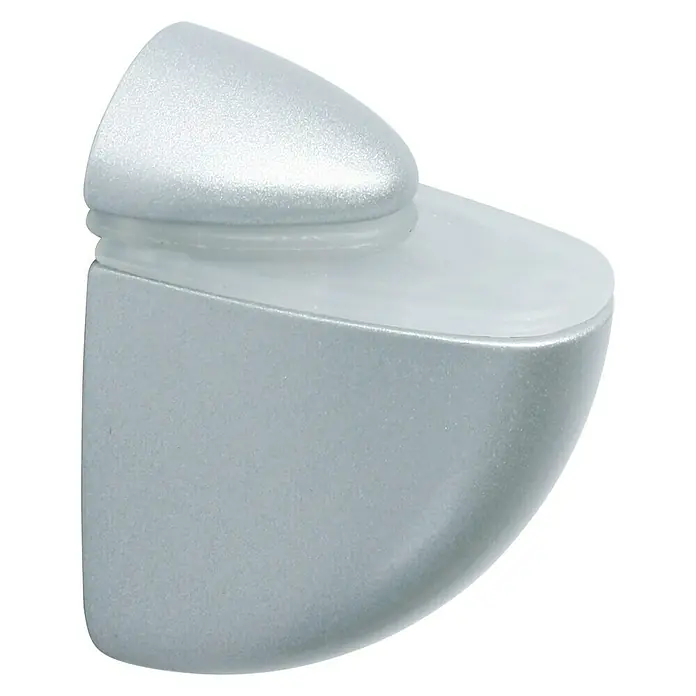 Rei Soporte de pared para estantes 2448 - Carga soportada: 10 kg, Apto para: Estantes, Cromo, 2 ud. - Soporte de estante de vidrio plateado para montar de forma segura estantes de vidrio, ideal para interiores contemporáneos.\n